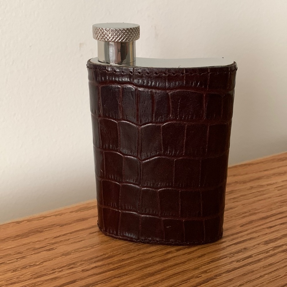 Pottery Barn leather covered flask